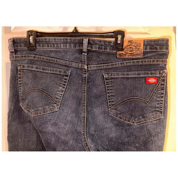 Dickies Relaxed Fit Boot Cut Leg Women's Midrise Blue Jeans Size 16TL #FD138DSW - Picture 5 of 7